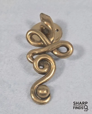 Vintage Solid Brass Snake Door Knocker 7in Gothic Serpent Hardware Heavy - Image 1 of 4