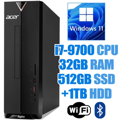 Acer Aspire XC-885 SFF Windows 11 PC┃i7-9700┃32GB RAM┃512GB SSD+1TB HDD┃WiFi&BT - Image 1 of 4