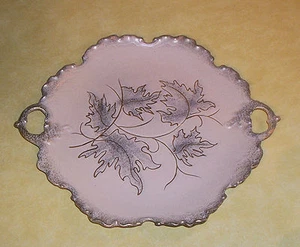 VTG CALIFORNIA ORIGINAL POTTERY PINK PASTEL MID CENT MOD PLATTER TRAY GOLD FLECK - Picture 1 of 4