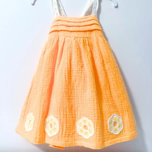Girls 2T Orange Summer Dress – Cute Flower Design, Criss Cross Back – NWT - Picture 1 of 7