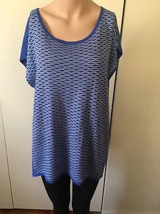 August Silk NEW Blusa Azul-Blanca Delantera sin mangas talla L, XL - Imagen 1 de 8