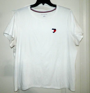 T-shirt donna Tommy Hilfiger bianca elasticizzata taglia 1X - Foto 1 di 5