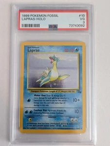 Pokemon 1999 - LAPRAS - Fossil - Holo Rare 10/62 - Vintage - PSA 3 - Picture 1 of 2