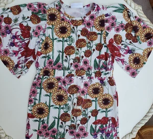 Mini Rodini Wild Flower Sunflower Dress Flutter Sleeve 4 5Y 104 110 ( 16000) - Picture 1 of 9