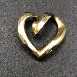Colgante deslizable corazón flotante facetado oro amarillo sólido de 14 quilates 14K - Imagen 1 de 5