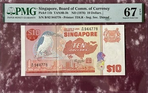 10 Sollar Singapore 1976 Bird Series S/N: B/82 944778 - Picture 1 of 2