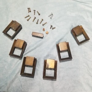 E.H.M. Co. Antique Solid Brass M.C.M. Drop Pulls #3061 Set Of 6 And 1 Knob - Picture 1 of 13