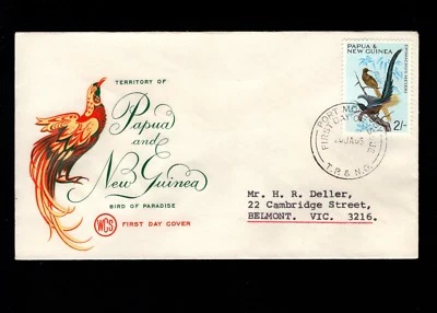 Papúa y Nueva Guinea Port Moresby 1er día 1965 aves 2 libras cubierta 5l Foto 1 de 2