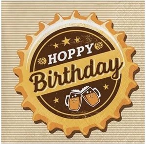 Hoppy Birthday Cheers & Beers,Beverage Napkin - Picture 1 of 1