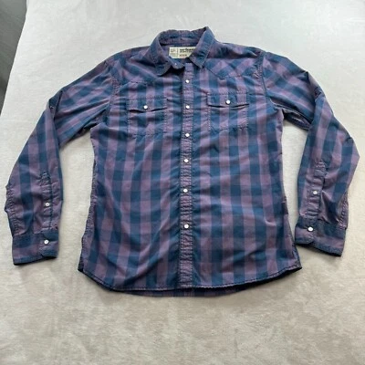Camisa masculina manga longa Urban Pipeline azul e roxa Snap tamanho: M - Imagem 1 de 4