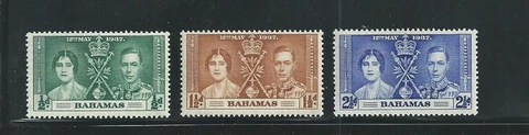 Bahamas Scott # 97-99 MNH George VI Coronation 1937 Cover