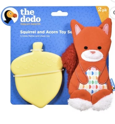 Juego de juguetes para perros pequeños y rellenos duraderos The Dodo Squirrel & Bellon NUEVO Foto 1 de 4