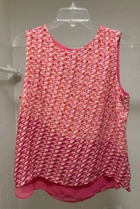 Rose & Olive Sleeveless Top Size Large Pink Layer Lightweight Flowy Womens - Picture 1 of 11