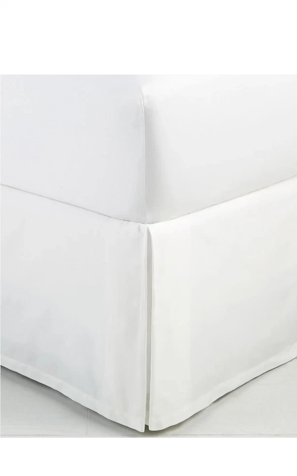 Hotel Collection Structure Cotton Queen Bedskirt White-brand New - Image 1 of 1