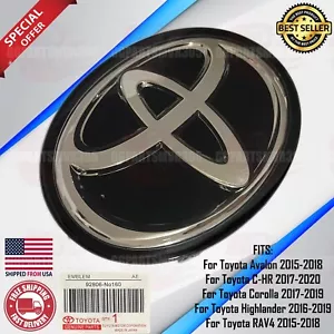 TOYOTA COROLLA 2017 2019 Emblem RAV4 AVALON 15-2018 C-HR 17-19 Front Grille Logo - Picture 1 of 4