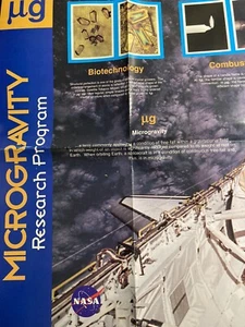 NASA Microgravity Research Program Vintage Poster 1996 1990s Biotechnology - Bild 1 von 5