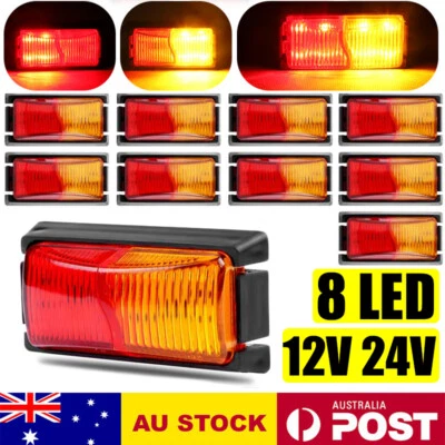 RED AMBER LED CLEARANCE LIGHTS SIDE MARKER TRAILER TRUCK CARAVAN LAMP MULTI VOLT - image 1 of 4