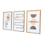 Geometrisch Mid Century Modern Druck Set drei bunte Kontrastform Wandkunst