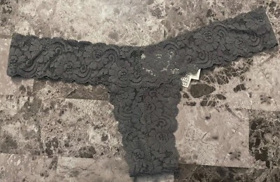 NUEVO CON ETIQUETAS LENCERÍA FOREVER 21 O/S TALLA ÚNICA GRIS FLORAL ENCAJE LAZO RARO TANGA BRAGAS Foto 1 de 4