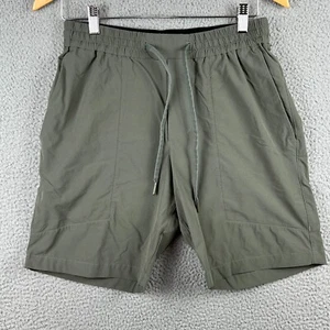 Lululemon Mens Bowline Shorts Size M Grey Green Ripstop Drawstrings Back Zipper - Picture 1 of 12