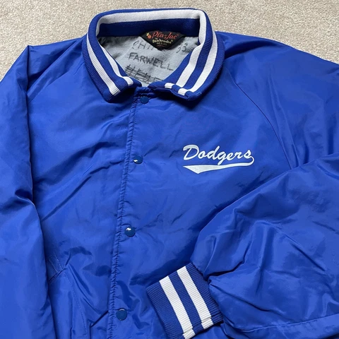 Dodgers Jacket Men Large Adult Blue MiLB Minor League Baseball Vintage 80s Rare Cover