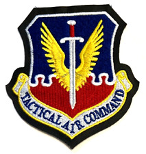US AIR FORCE TACTICAL AIR COMMAND LARGE (4") JACKET PATCH ON FAUX LEATHER (AFE)