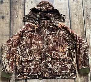 DRAKE WOODLAND HOODED HUNTING JACKET BROWN MULTI MENS 3XL EXCELLENT SPOT - Picture 1 of 11