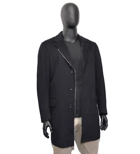 Perfect RRP3500$ Men's Canali Coat 54IT 44US Black 100% Cashmere Zilli - Picture 1 of 12