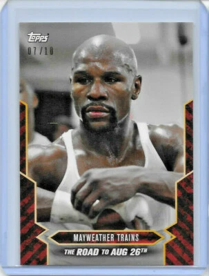 2017 TOPPS UFC BOXING #14R  MAYWEATHER TRAINS VS MCGREGOR  RED SSP PARALLEL 7/10 - Image 1 of 2