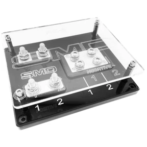 SMD Dual Aluminum ANL Fuse Holder with 2x Ground Distribution Block with Cover - Picture 1 of 2