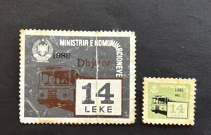 Albania Revenue Stamps 14 lek 1986 Auto Transport Ministria e Komunikacioneve - Foto 1 di 1