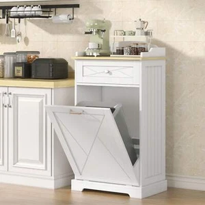 12 Gallon Tilt Out Trash Can Cabinet With Drawers,Kitchen Island-Lightning Deals - Picture 1 of 41