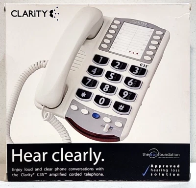 Clarity C35 Amplified Corded Hear Clearly Telephone for Hearing Impared Open Box - Image 1 of 4