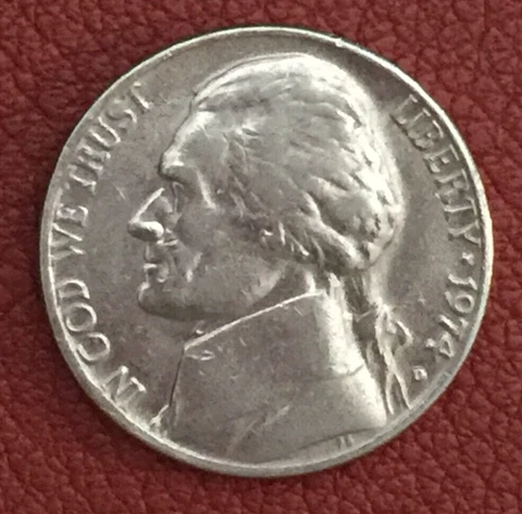 1974 D Jefferson Nickel - actual coin - free shipping Cover