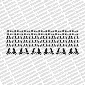 BLACK & WHITE SKULL ANGEL WINGS WATERSLIDE DECALS COMPATIBLE W/ WARHAMMER 40K - Picture 1 of 2