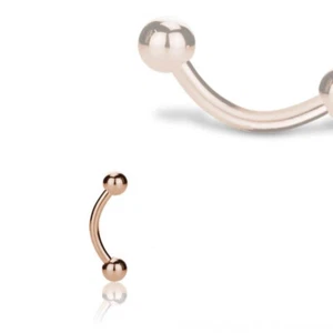 Banana 1,2mm 1,6mm Oro Rosa Curvado Curvados Piercing de Barra Piercing Cejas - Imagen 1 de 1