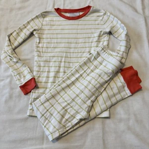 LAKE Kid’s 8 Pajamas Unisex Green Stripe 2-Piece Long Sleeve & Pants Sleep Set - Picture 1 of 7