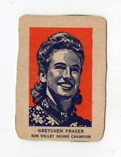 1952 Wheaties cereal strip card Gretchen Fraser Woman skiing champion #801