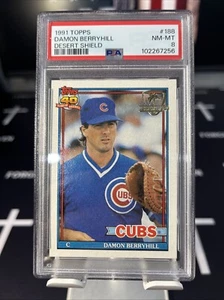 1991 Topps Desert Shield #188 DAMON BERRYHILL PSA 8 CUBS AUTHENTIC - Picture 1 of 2