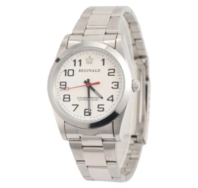 Reginald Мужские наручные часы серебро белый черный аналоговый кварц новый аккумулятор. Новый - Изображение 1 из 3