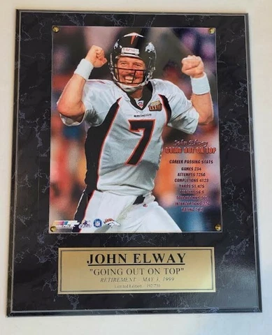 John Elway NFL Denver Broncos Limited Edition Photo Plaque Wall Hanging  #92/730 Cover