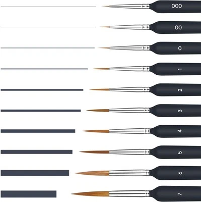 MARKE KAZATE Feine Pinsel Set, 10 Stück Acrylfarben, Acryl Pinsel Aquarell Modellbau