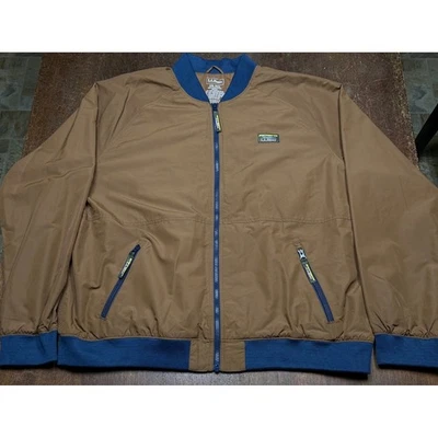 LL Bean Men's XXL 3-Season Bomber Jacket Hazelnut Nylon Zipper - Image 1 of 4