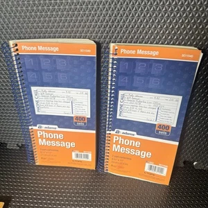 2 Office Telephone Message Books Adams Spiral Phone Callback Record Book 2-part - Picture 1 of 6