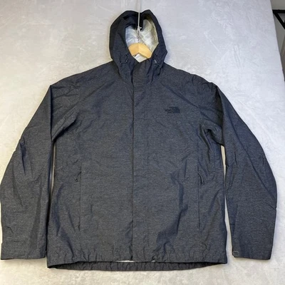 The North Face Mens DryVent Gray Heathered Rain Jacket Hooded Large - Image 1 of 4