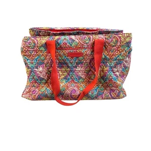 Vera Bradley Paisley Print Quilted Tote Bag Travel Carry On - Picture 1 of 14