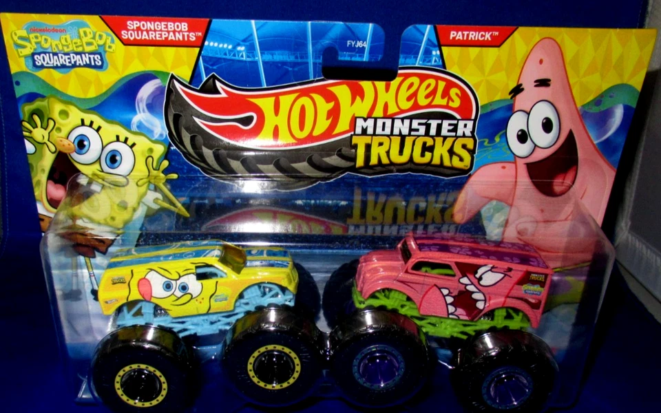 HOT WHEELS MONSTER TRUCKS 1:64 SPONGEBOB VS PATRICK DEMOLITION DOUBLES 2025 - Image 1 of 4