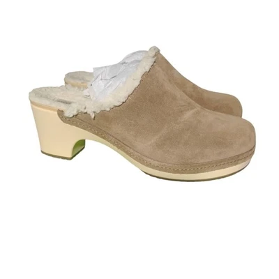 Zuecos CROCS Sarah Forrados Avellana Tacón Bloqueado Crema Talla 9  Foto 1 de 4