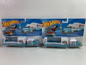 2x2025 Hot Wheels Super Rigs SWEET DELIVERY Truck Hauler + Donut Drifter Diecast - Picture 1 of 10
