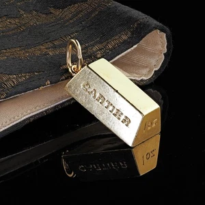 Vintage Estate Cartier 18K Yellow Gold 1 OZ Bar Pendant - Picture 1 of 8